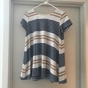Anthropologie Striped Flowy Tee